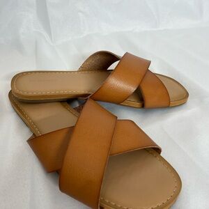 Old Navy Tan Cross-Strap Sandals